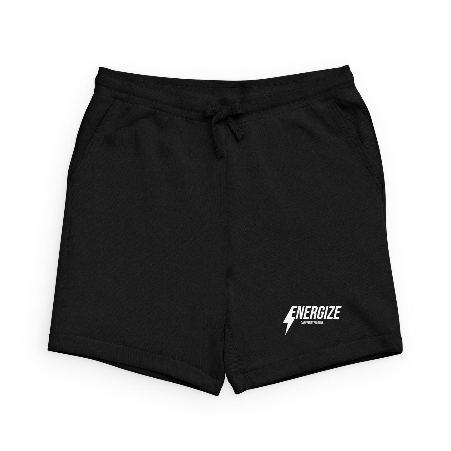 Energize Lightning Logo Sweatshorts — Athletic Black Fleece Shorts