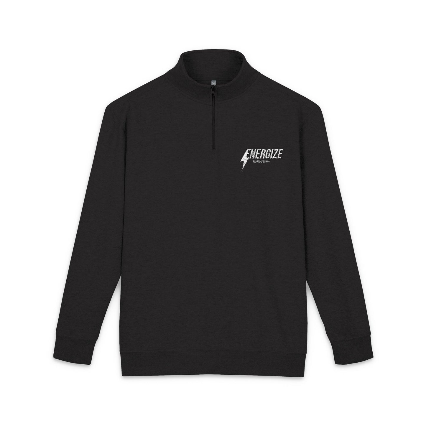 Embroidered Fleece Pullover — Subtle Script Chest Logo, Cozy Quarter-Zip Sweatshirt