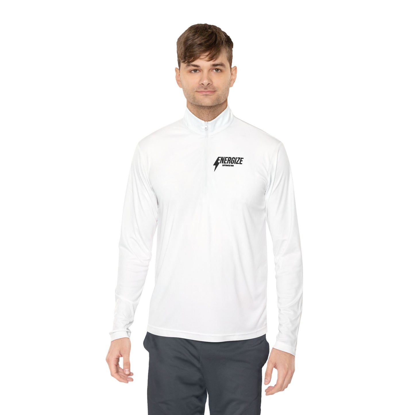 Minimalist White Quarter-Zip Pullover