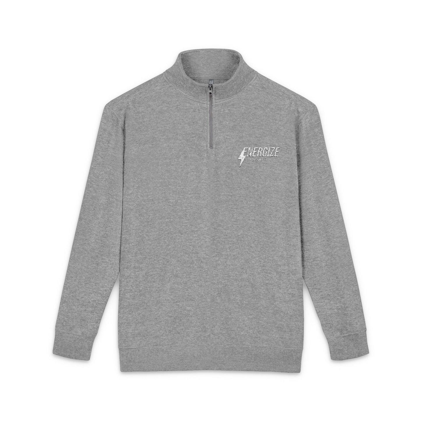 Embroidered Fleece Pullover — Subtle Script Chest Logo, Cozy Quarter-Zip Sweatshirt