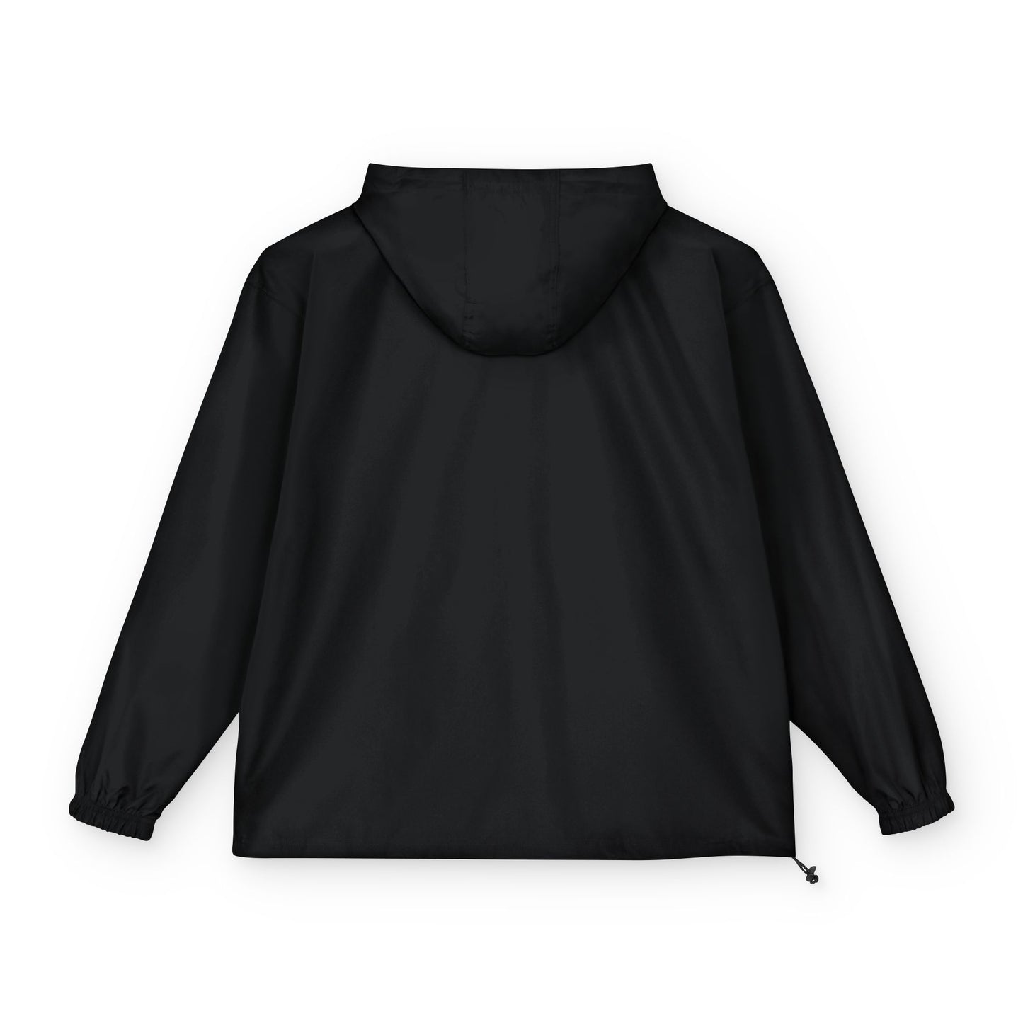 Packable Anorak Jacket — Black Windbreaker with Subtle Chest Logo